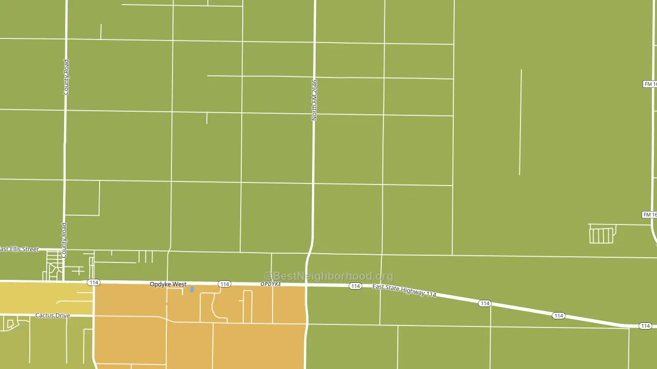 Opdyke, TX block-group voter-turnout map