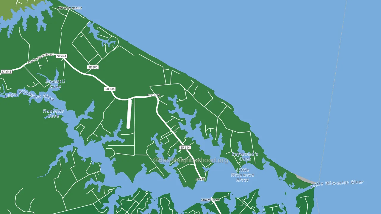 Ophelia, VA block-group voter-turnout map