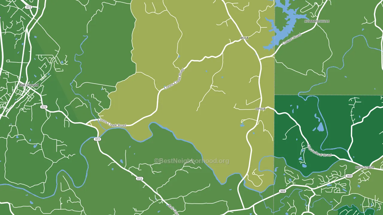 Ophir, GA block-group voter-turnout map
