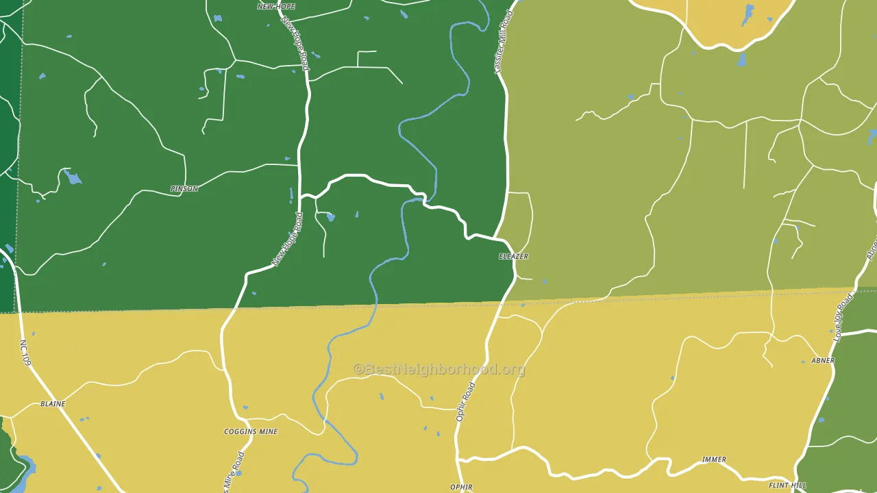 Ophir, NC block-group voter-turnout map