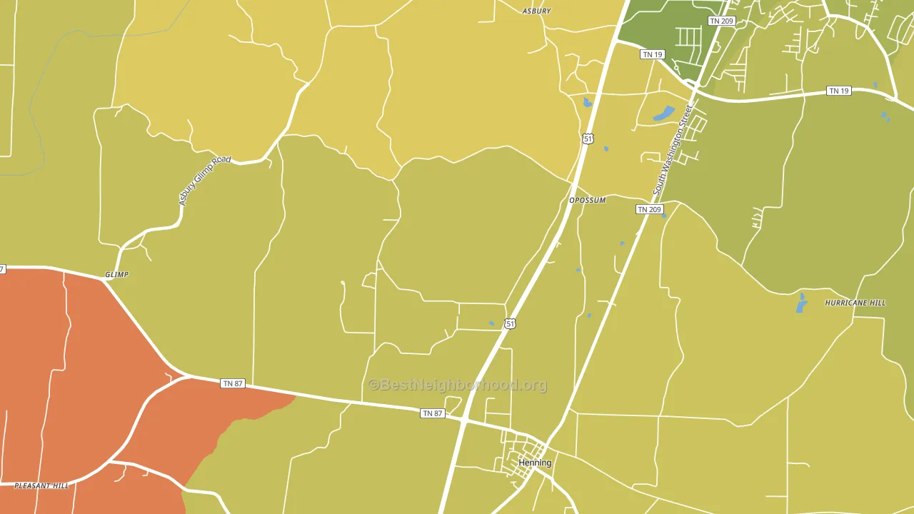 Opossum, TN block-group voter-turnout map
