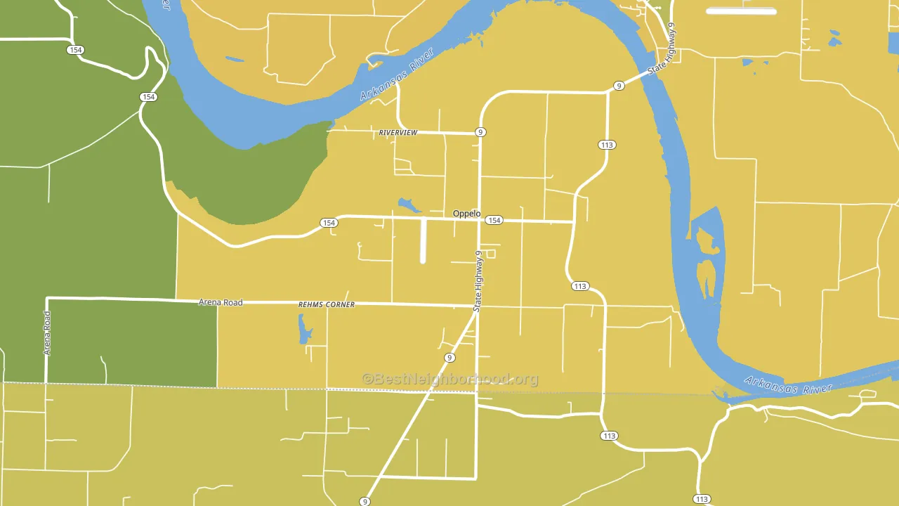 Oppelo, AR block-group voter-turnout map