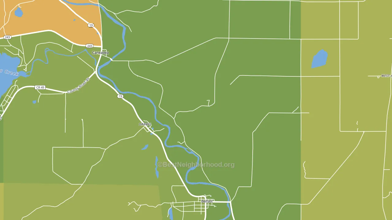Oramel, NY block-group voter-turnout map