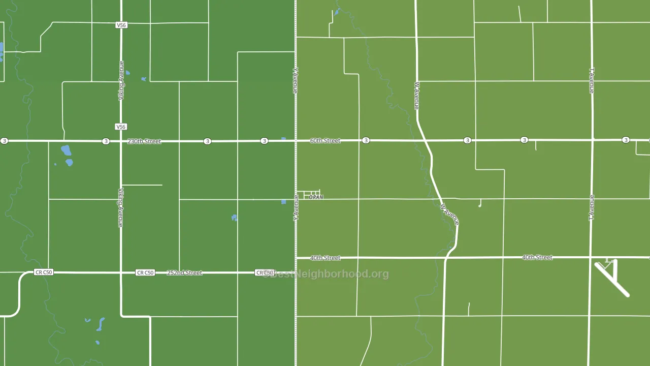 Oran, IA block-group voter-turnout map