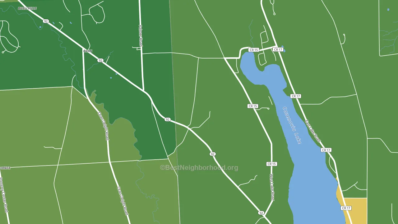 Oran, NY block-group voter-turnout map