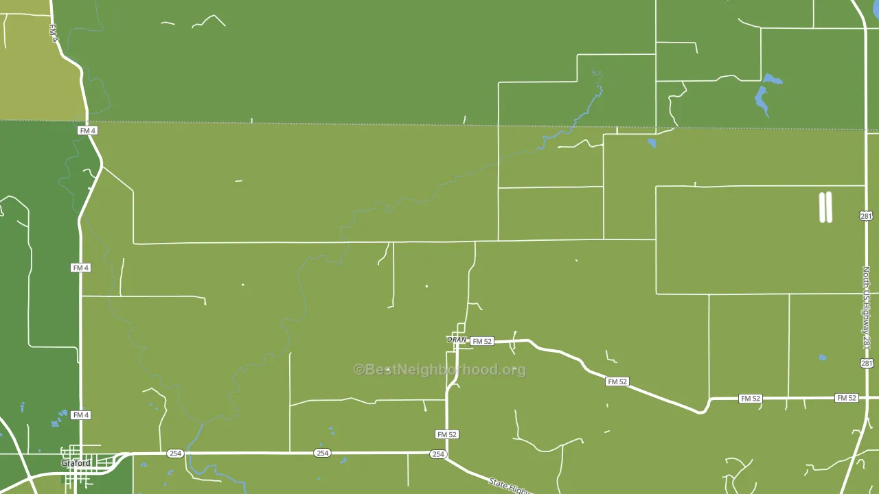 Oran, TX block-group voter-turnout map