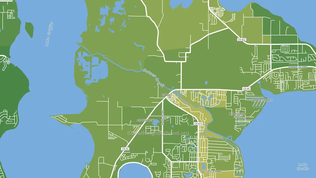 Orange Bend, FL block-group voter-turnout map