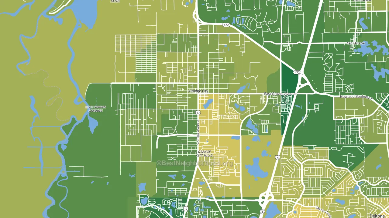 Orange City, FL block-group voter-turnout map