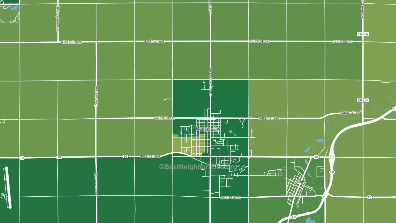 Orange City, IA block-group voter-turnout map
