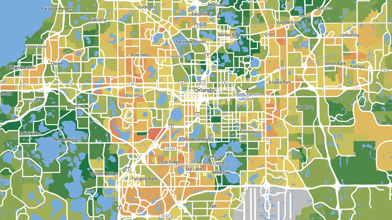 Orange County, FL block-group voter-turnout map