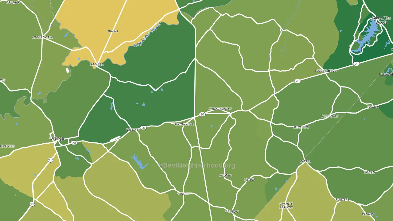 Orange County, VA block-group voter-turnout map
