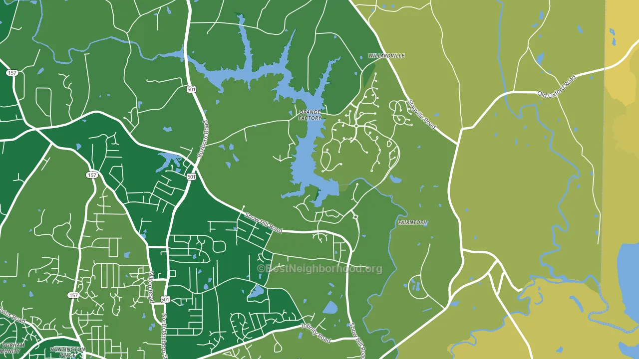 Orange Factory, NC block-group voter-turnout map
