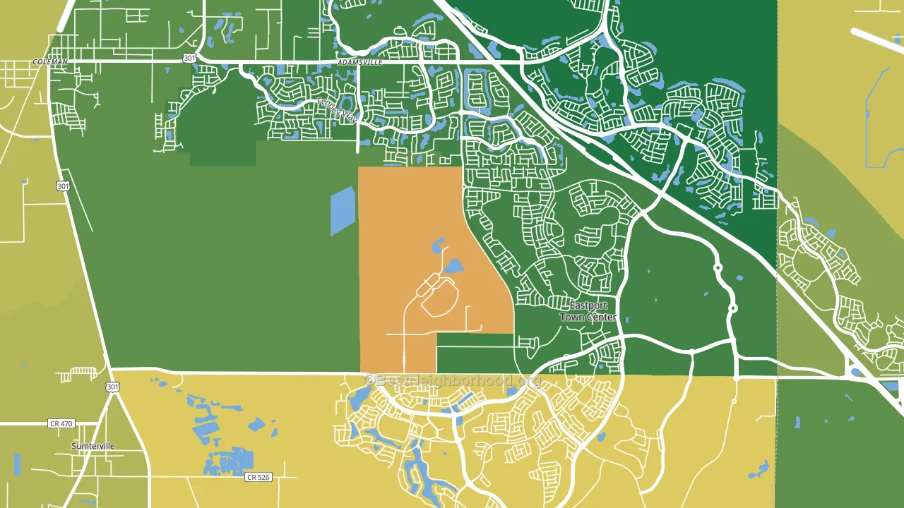 Orange Home, FL block-group voter-turnout map