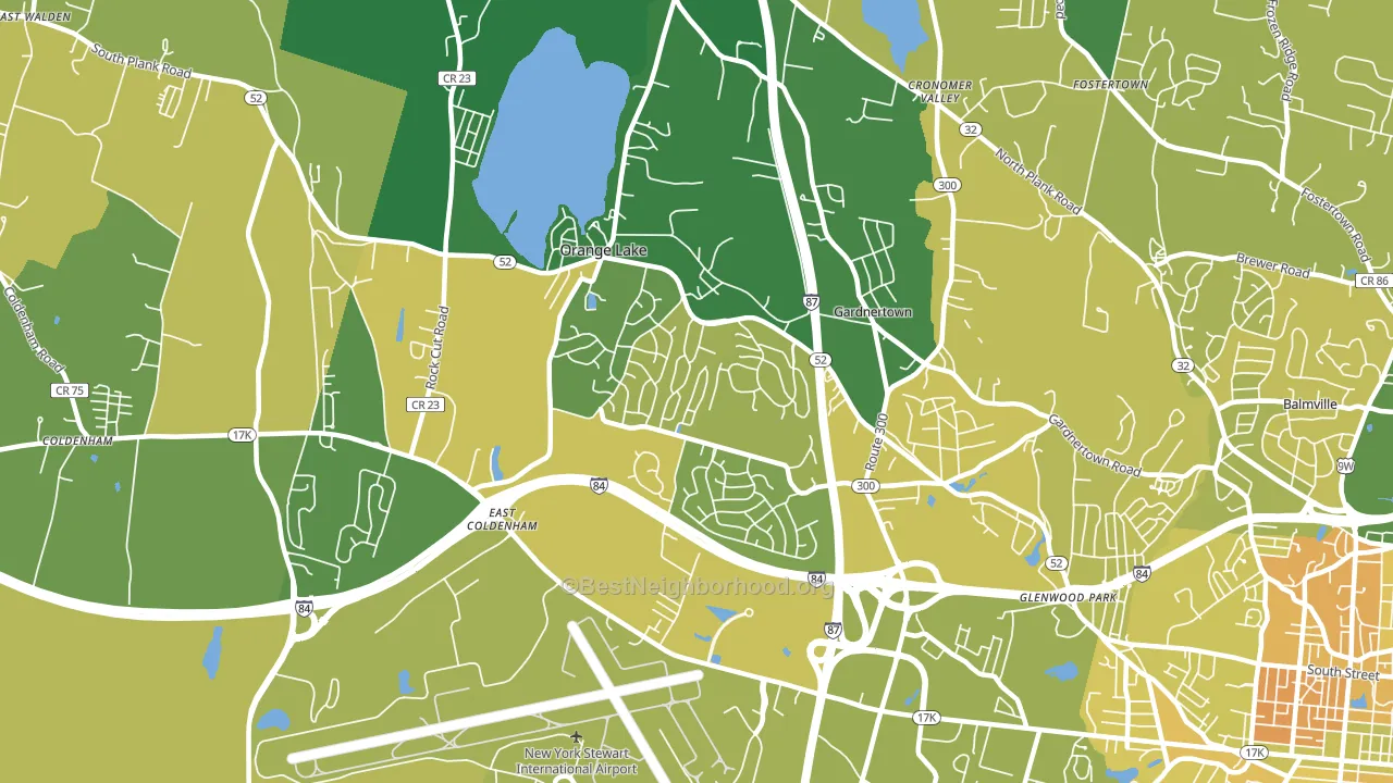 Orange Lake, NY block-group voter-turnout map
