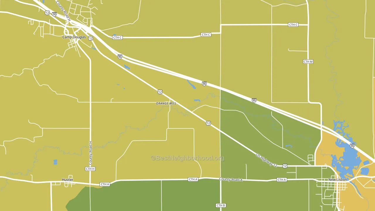 Orange Mill, WI block-group voter-turnout map