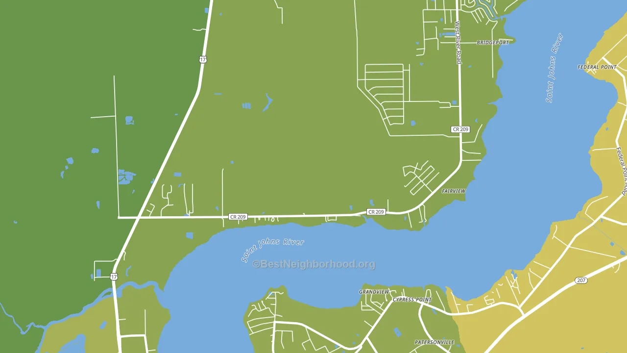 Orange Mills, FL block-group voter-turnout map