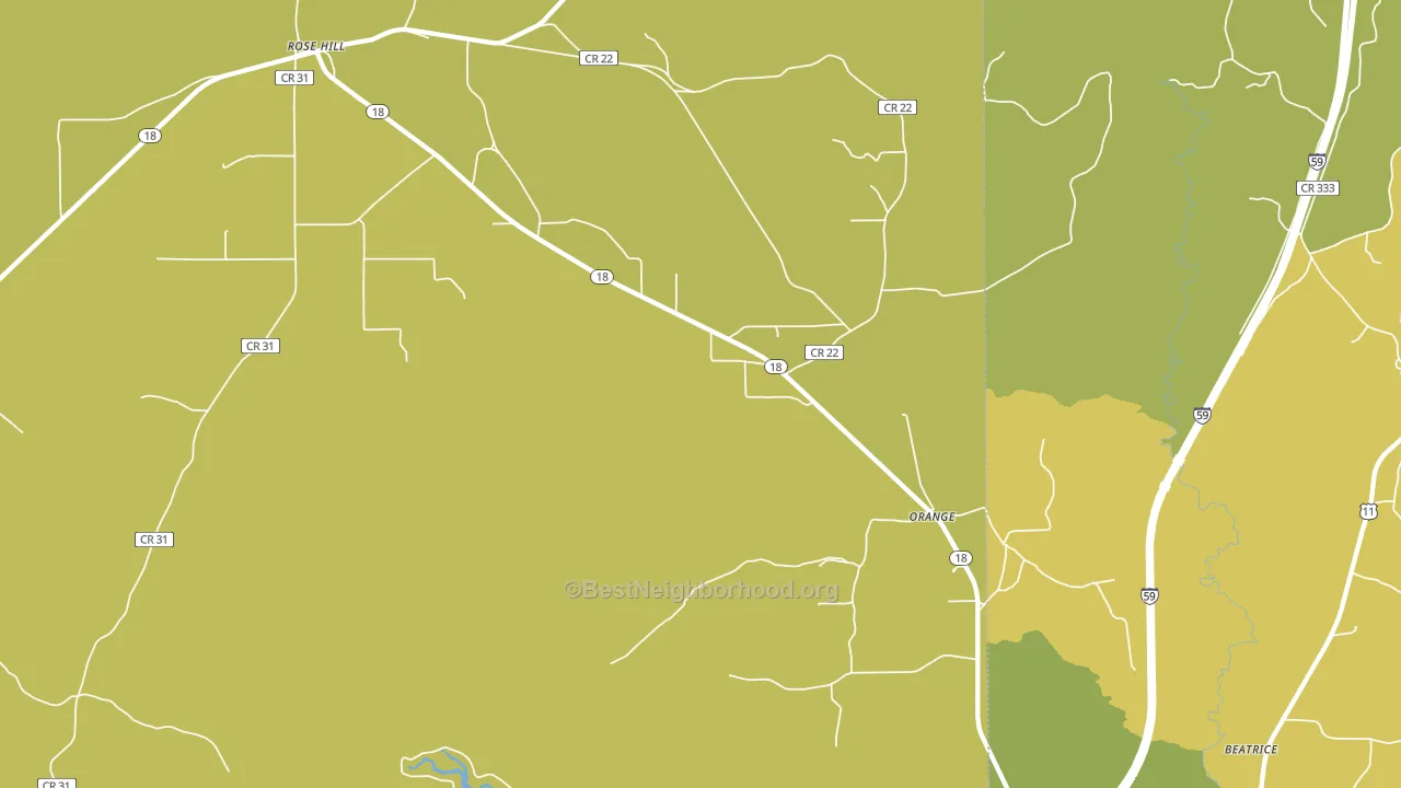 Orange, MS block-group voter-turnout map
