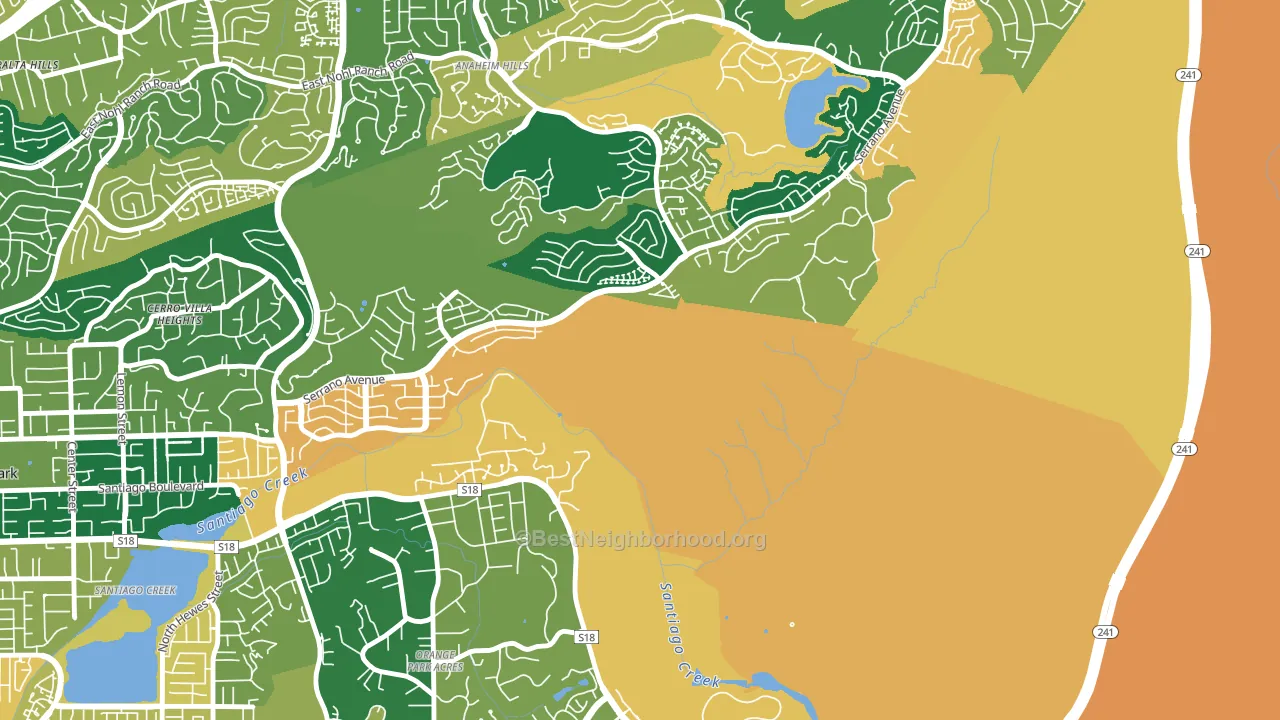 Orange Park Acres, CA block-group voter-turnout map