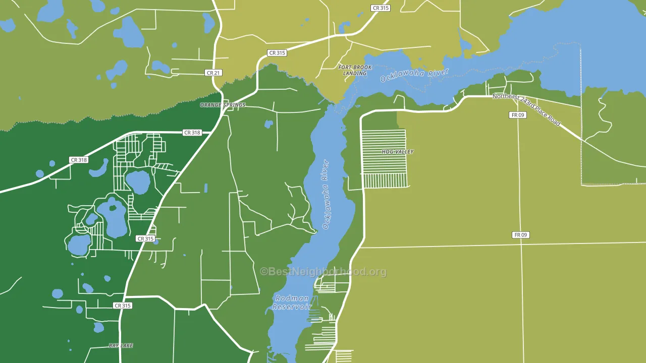 Orange Springs, FL block-group voter-turnout map