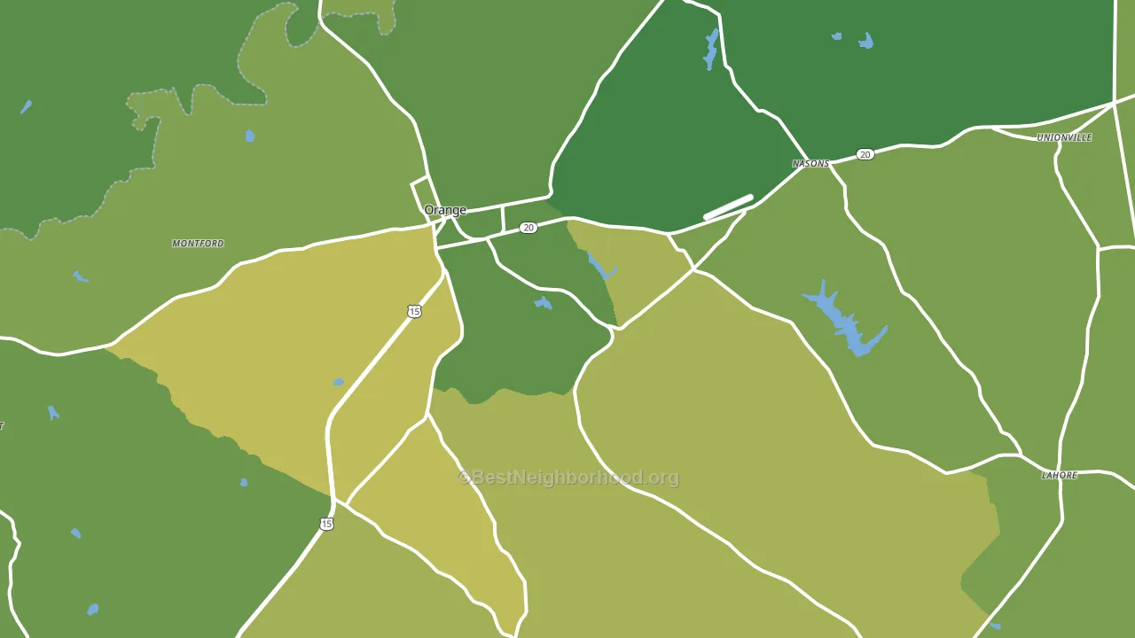 Orange, VA block-group voter-turnout map
