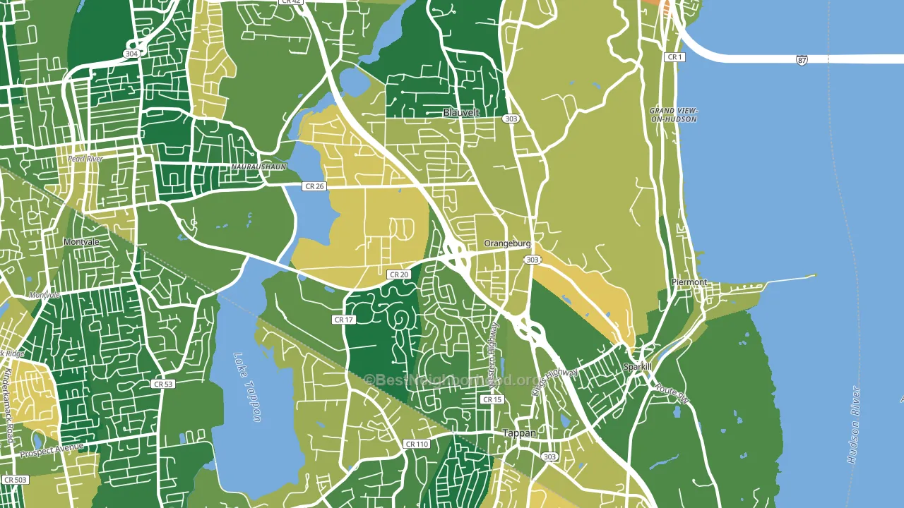 Orangeburg, NY block-group voter-turnout map