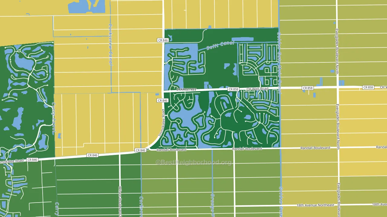 Orangetree, Naples, FL block-group voter-turnout map