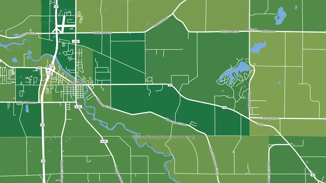 Orangeville, MI block-group voter-turnout map
