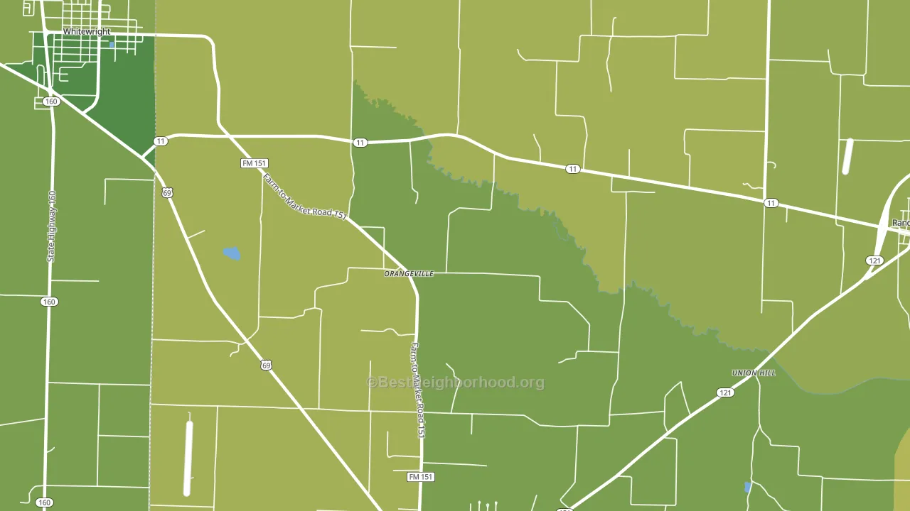 Orangeville, TX block-group voter-turnout map