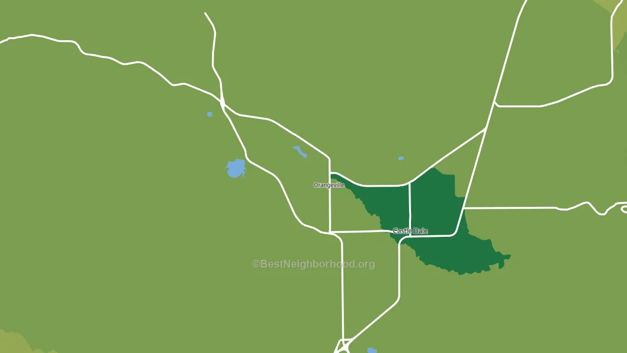 Orangeville, UT block-group voter-turnout map