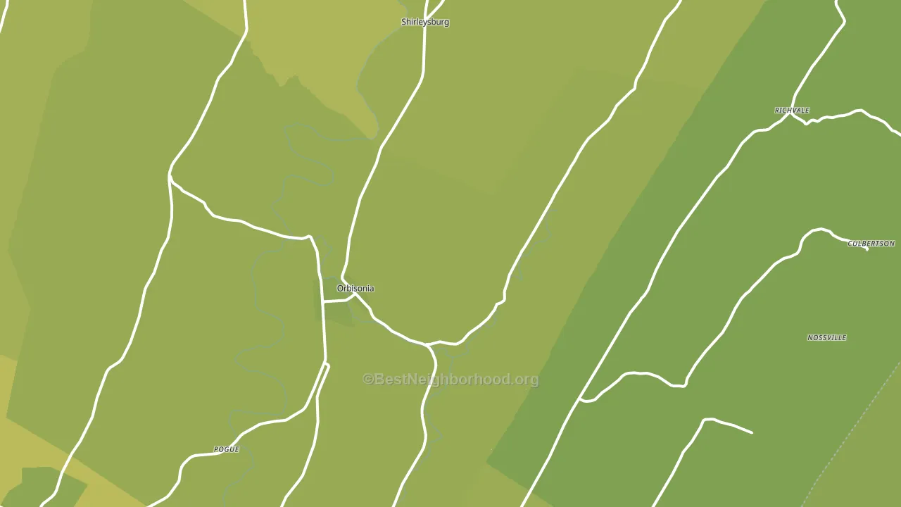 Orbisonia, PA block-group voter-turnout map