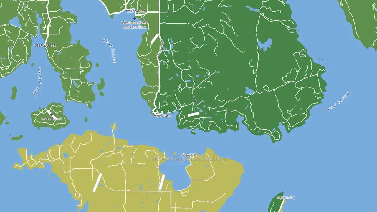Orcas, WA block-group voter-turnout map