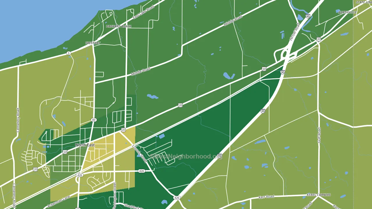 Orchard Beach, PA block-group voter-turnout map
