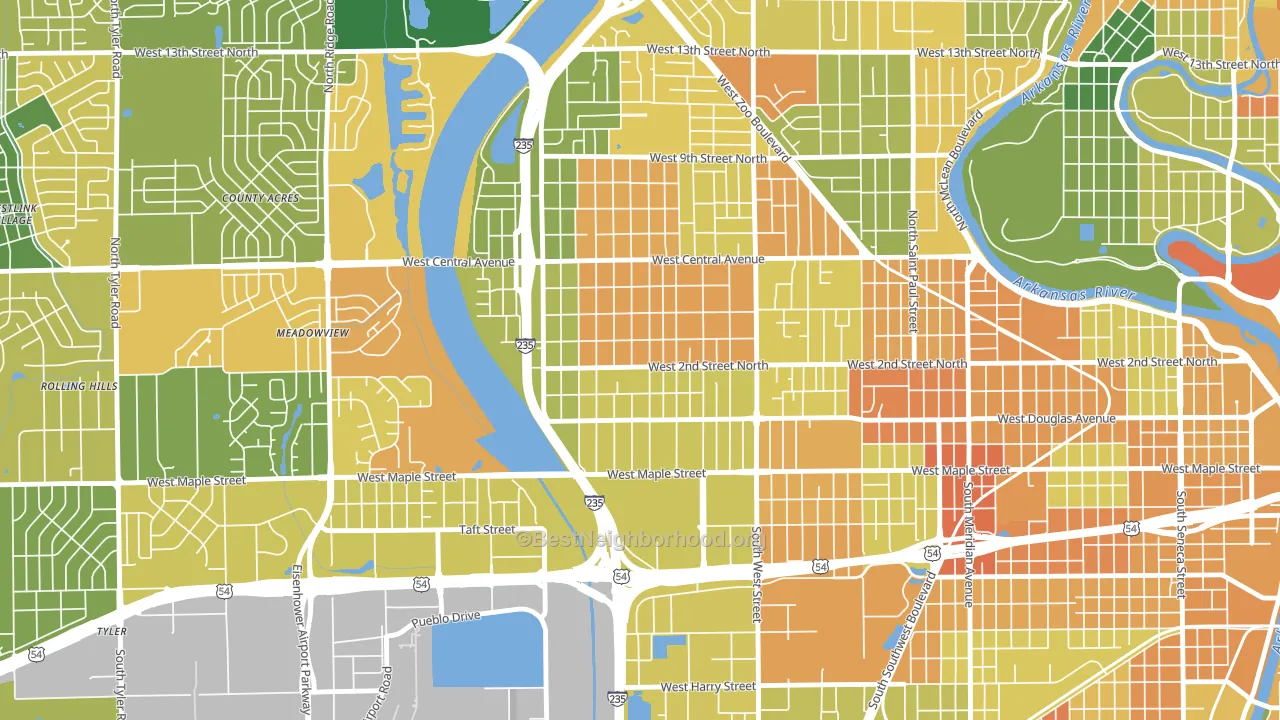 Orchard Breeze, Wichita, KS block-group voter-turnout map