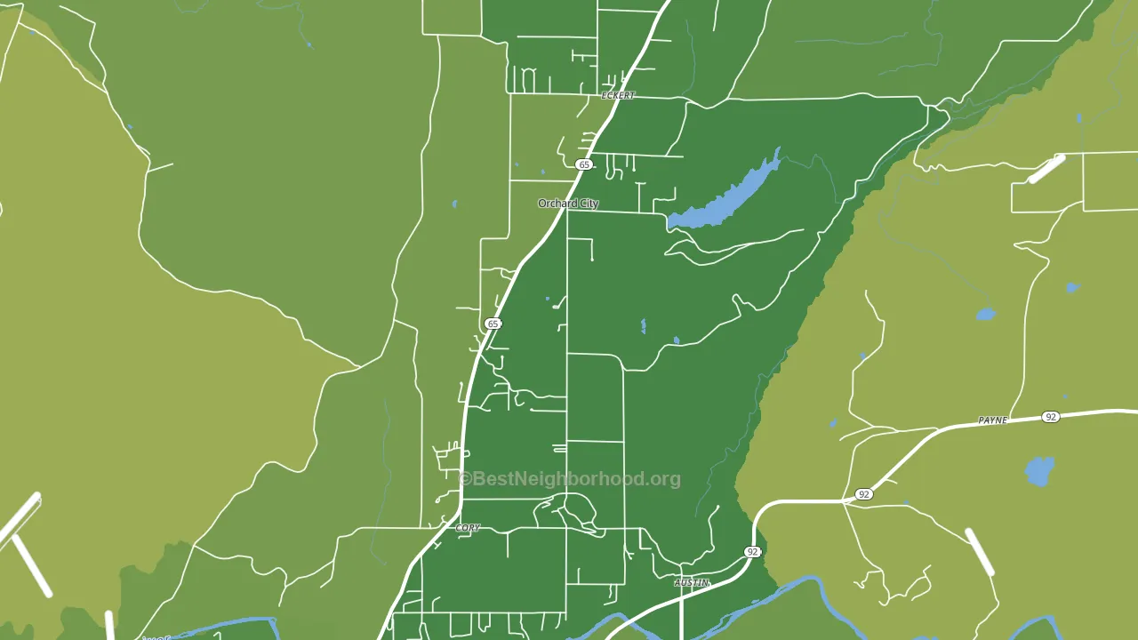 Orchard City, CO block-group voter-turnout map
