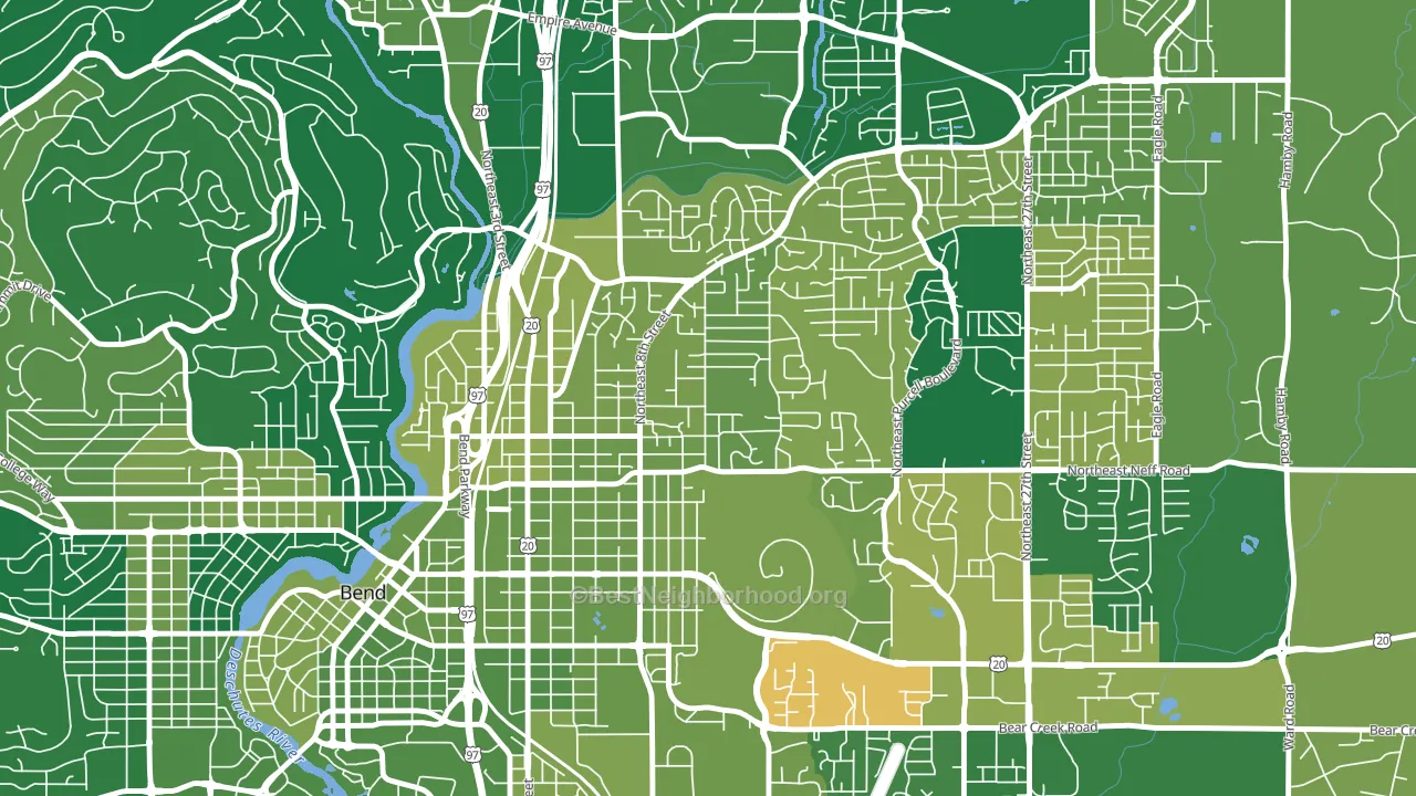 Orchard District, Bend, OR block-group voter-turnout map