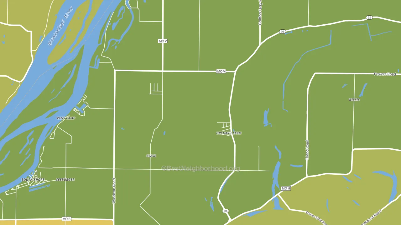 Orchard Farm, MO block-group voter-turnout map
