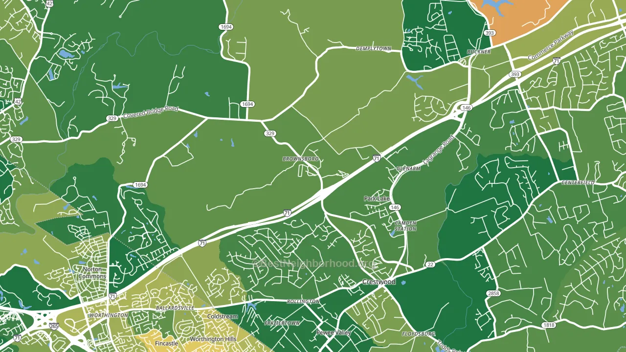 Orchard Grass Hills, KY block-group voter-turnout map