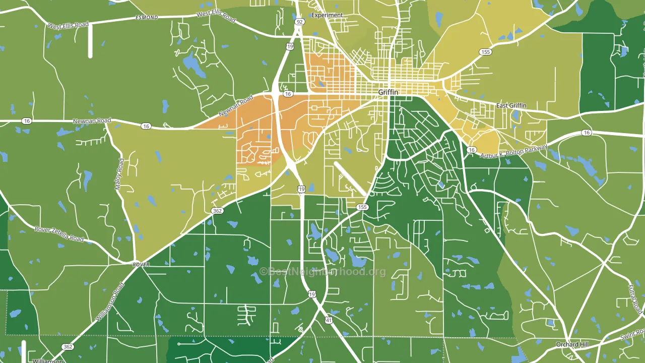 Orchard Hill, GA block-group voter-turnout map