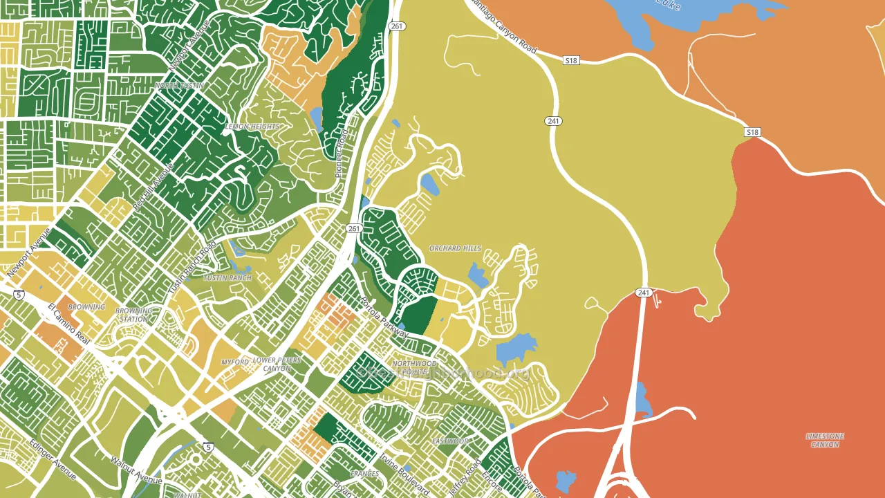 Orchard Hills, Irvine, CA block-group voter-turnout map