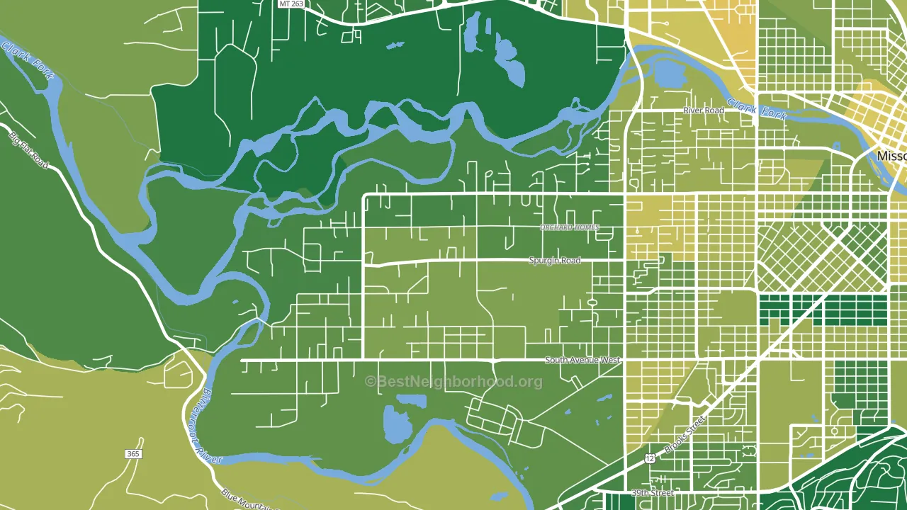 Orchard Homes, MT block-group voter-turnout map