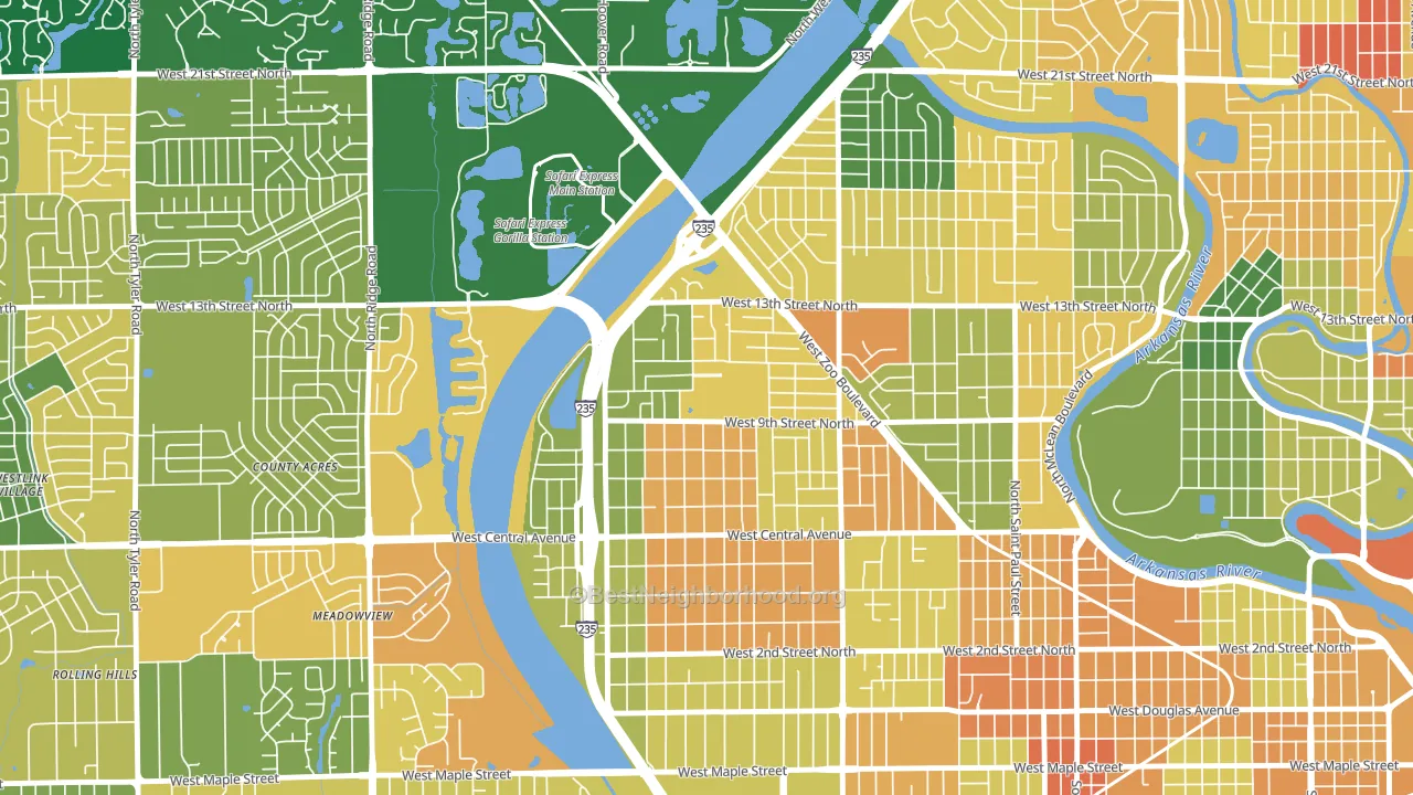 Orchard Park, Wichita, KS block-group voter-turnout map