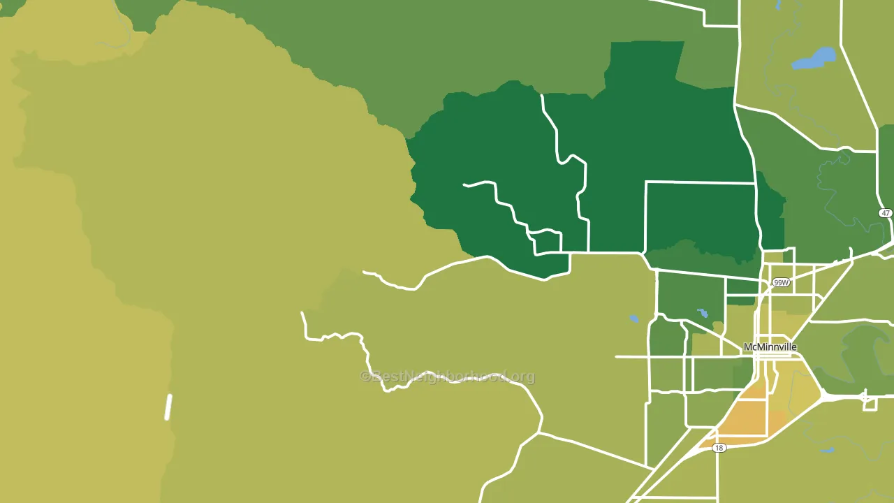 Orchard View, OR block-group voter-turnout map