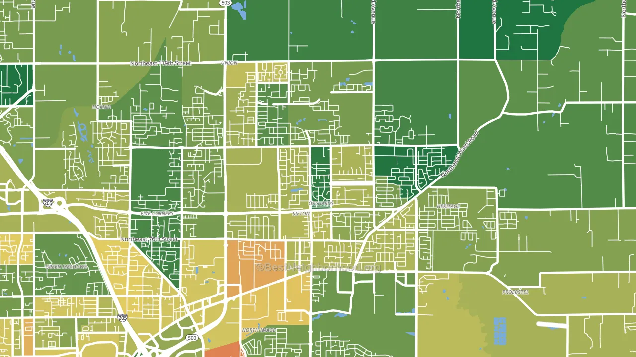 Orchards, WA block-group voter-turnout map