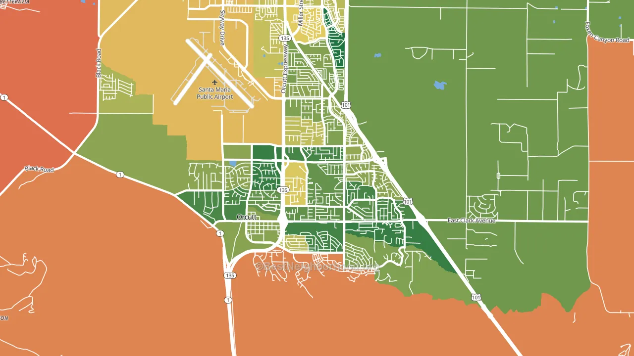 Orcutt, CA block-group voter-turnout map