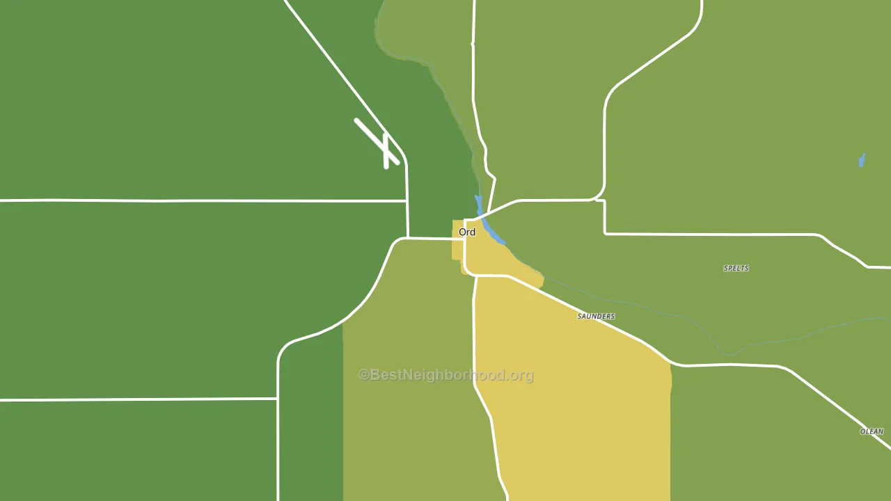 Ord, NE block-group voter-turnout map