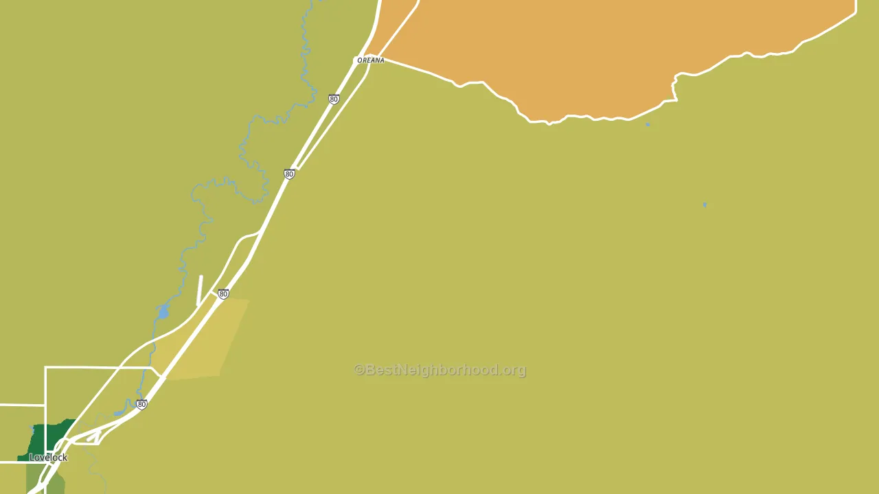 Oreana, NV block-group voter-turnout map