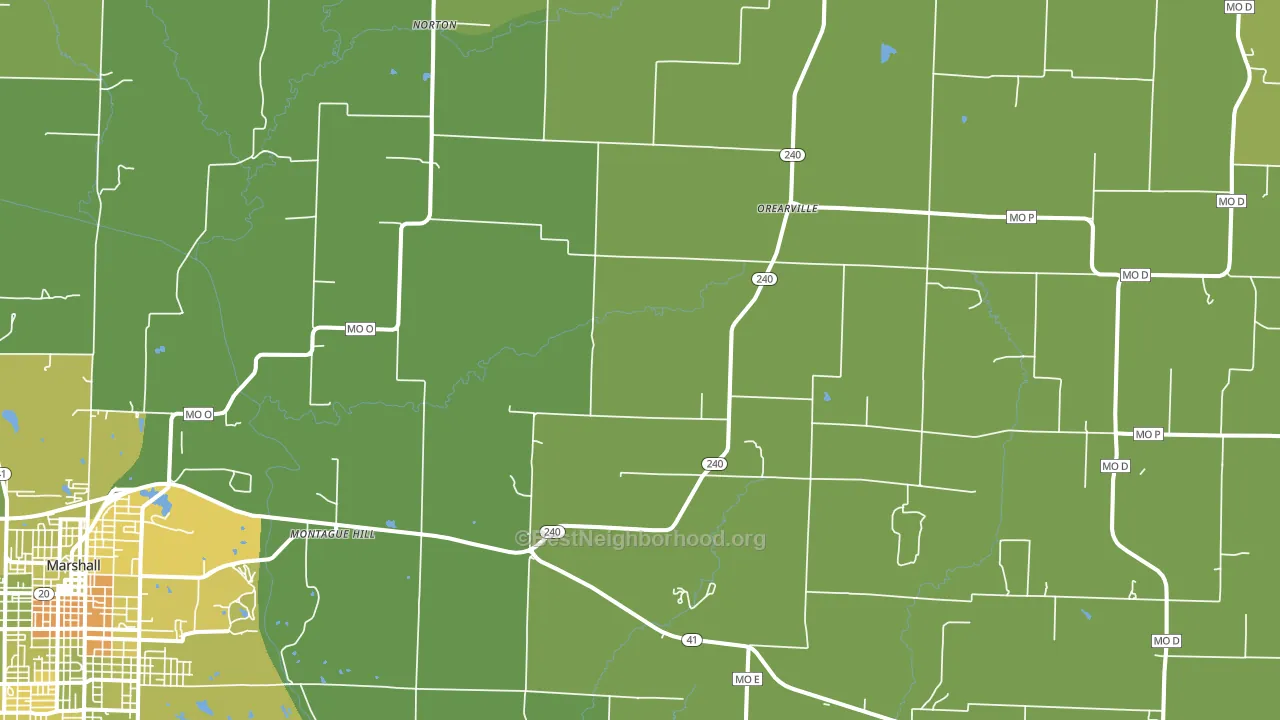 Orearville, MO block-group voter-turnout map