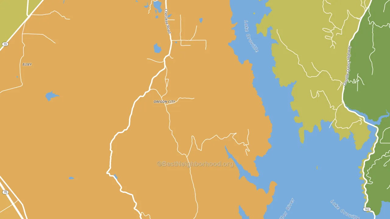 Oregon City, CA block-group voter-turnout map