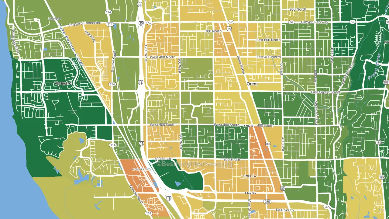 Orem North, Orem, UT block-group voter-turnout map