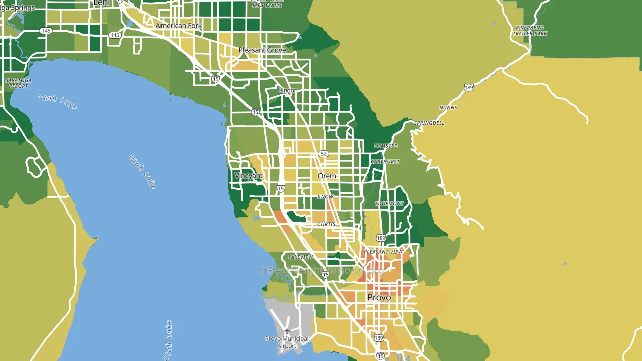 Orem, UT block-group voter-turnout map